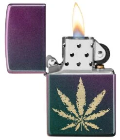 Zippo Iridescent Marijuana Leaf 11 Zippo Iridescent Marijuana Leaf -Zippo 49185 Z SP Lighter 49146 PT02