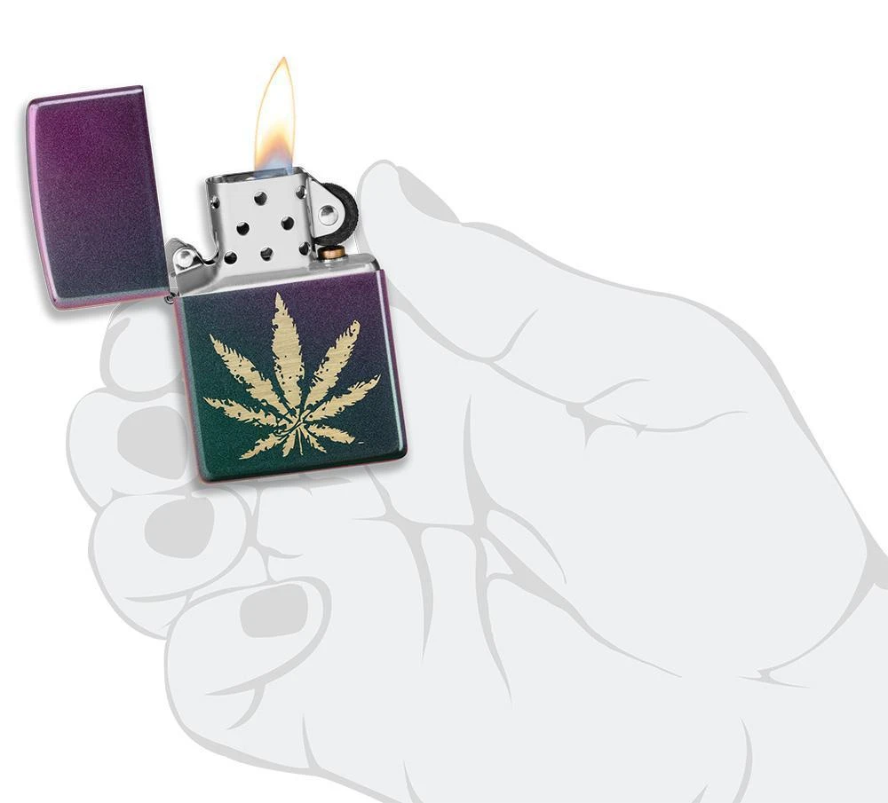 Zippo Iridescent Marijuana Leaf 6 Zippo Iridescent Marijuana Leaf - Image 4