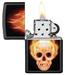 Zippo Flaming Skull Design -Zippo 49925 Z SP Lighter 218 PT02