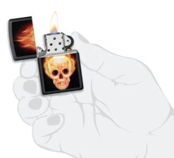 Zippo Flaming Skull Design -Zippo 49925 Z SP Lighter 218 PT04