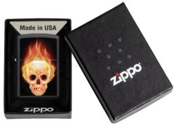 Zippo Flaming Skull Design -Zippo 49925 Z SP Lighter 218 PT05
