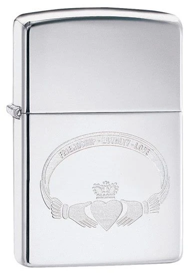 Friendship Loyalty Love Claddagh Zippo Lighter In Chrome 60002416