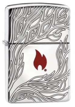 Zippo Flame Zippo Lighter In Armor Polished Chrome 60003416