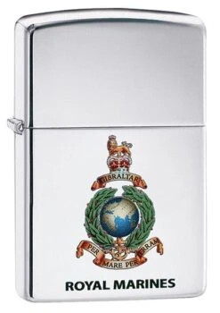 Royal Marines Crest Zippo Lighter In Polished Chrome 60003644