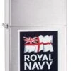Royal Navy Logo Zippo Lighter In Brushed Chrome 60003645 -Zippo 60003645 zippo 1
