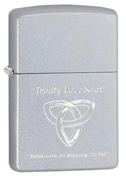 Trinity Love Knot Zippo Lighter In Satin Chrome 60003653