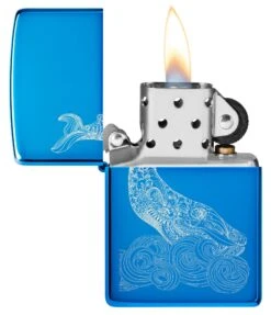 Zippo Whale Design -Zippo MP403922 Z CP Lighter 20446 PT02
