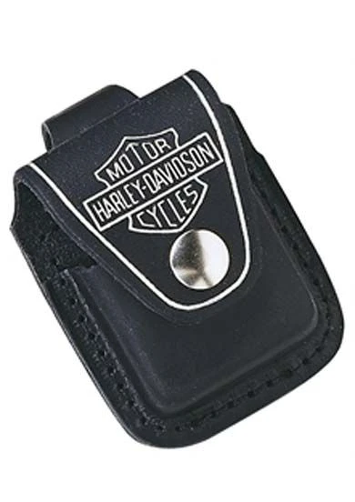 Harley Davidson Black Leather Pouch For Zippo Lighter 3 Harley Davidson Black Leather Pouch For Zippo Lighter
