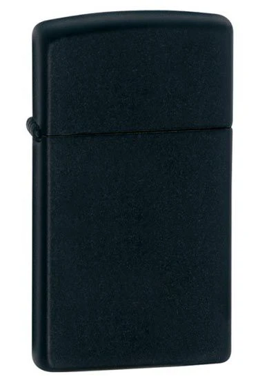 Matte Black Slim Zippo Lighter 1618 3 Matte Black Slim Zippo Lighter 1618