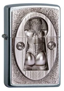Keyhole Emblem Zippo Lighter In Street Chrome 2003077