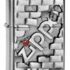 The Wall Emblem Zippo Lighter In Satin Chrome 2003963 -Zippo httpwww.thelightershop.co .ukimages2003963 zippo 1