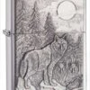 Timberwolves Brushed Chrome Zippo Lighter 20855 -Zippo httpwww.thelightershop.co .ukimages20855 zippo 1
