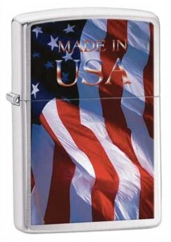 Made In USA Brushed Chrome Zippo Lighter
