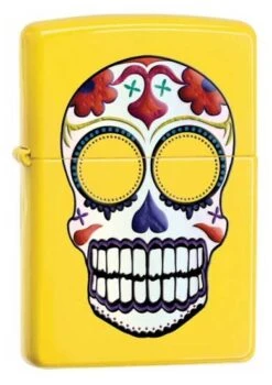 Day Of The Dead Skull Lemon Zippo Lighter 24894
