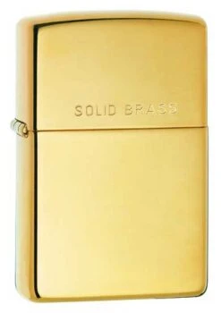 High Polished Brass Zippo Lighter With Solid Brass On Lid 254