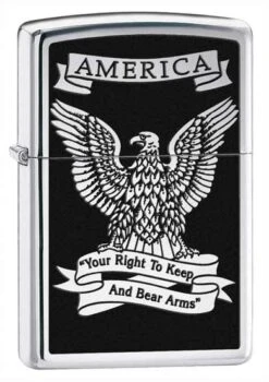 USA Eagle Zippo Lighter (Polished Chrome) 28290