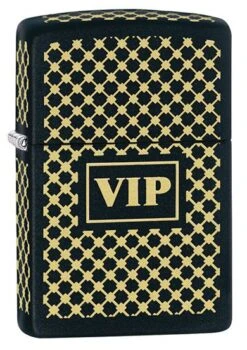 VIP Zippo Lighter In Matte Black 28531