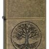 Tree Of Life Zippo Lighter In Antique Brass 29149