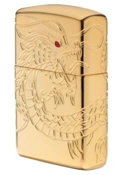 Gold Plated Chinese Dragon Armor Zippo Lighter 29265