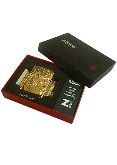 Gold Plated Chinese Dragon Armor Zippo Lighter 29265 6 Gold Plated Chinese Dragon Armor Zippo Lighter 29265 - Image 4
