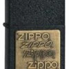 Black Crackle With Brass Emblem Zippo Lighter 362 -Zippo httpwww.thelightershop.co .ukimages362 zippo 1