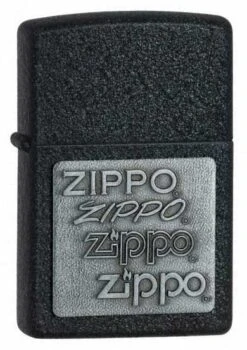 Black Crackle With Pewter Emblem Zippo Lighter 363