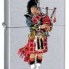 Scottish Bagpiper Zippo Lighter In Satin Chrome 60000289 -Zippo httpwww.thelightershop.co .ukimages60000289 zippo 1